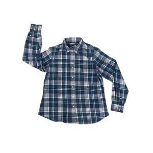 The North Face Button Up Shirt Womens Large Blue/Gray Plaid Shirt Outdoor Casual